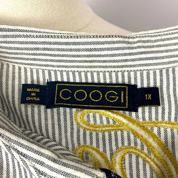 Vintage Y2K Coogi Zip front belted dress with vertical stripes 1X - Picture 13 of 13